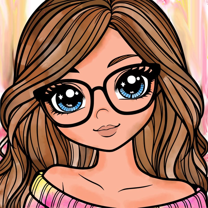 girl with beautiful eyes, hair, and glasses