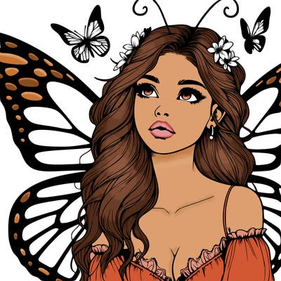 butterfly fairy realistic girl