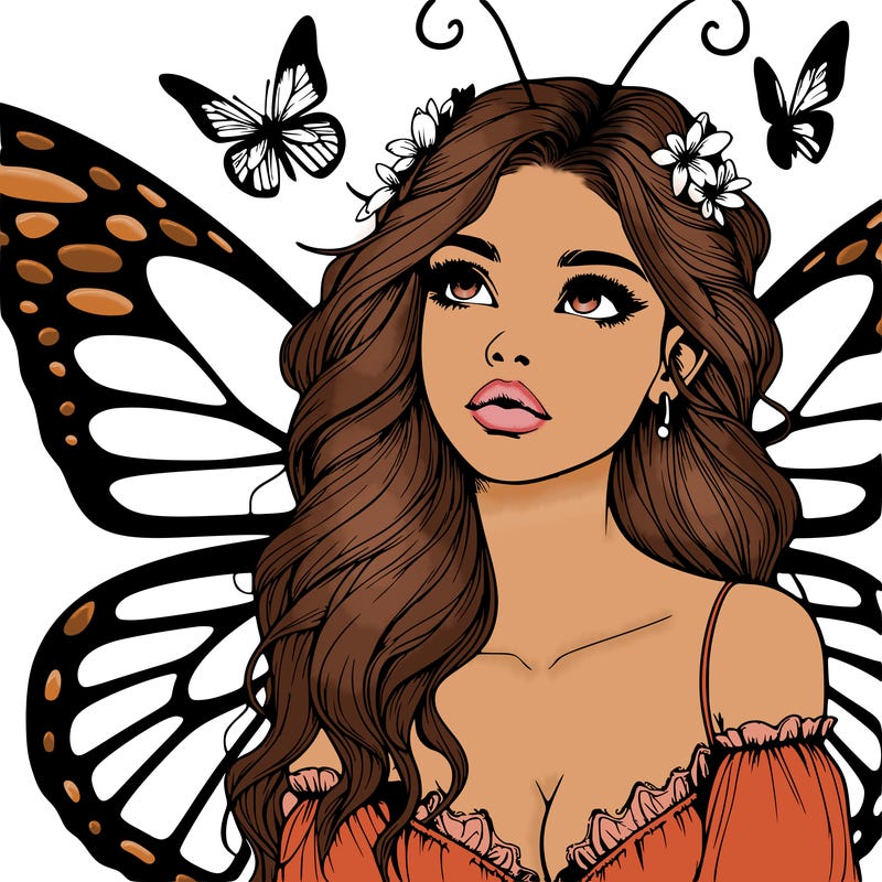 butterfly fairy realistic girl