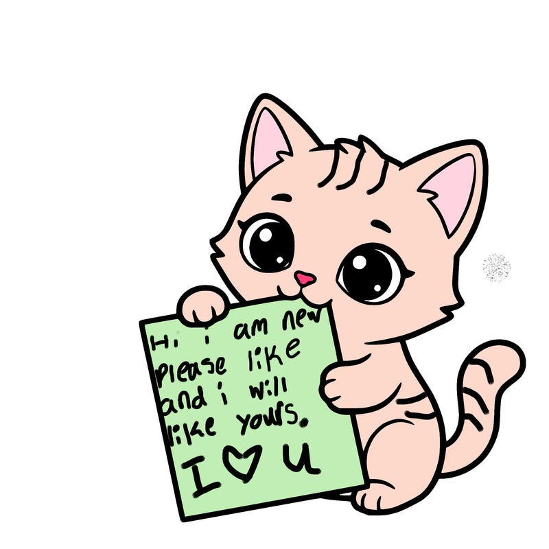 a small cat with a blank sheet of paper in its hand. the cat is sooooooo cute!