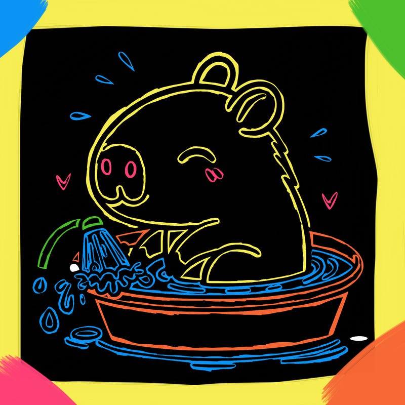 capybara taking a bath