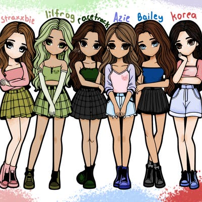 a group of girls realistic