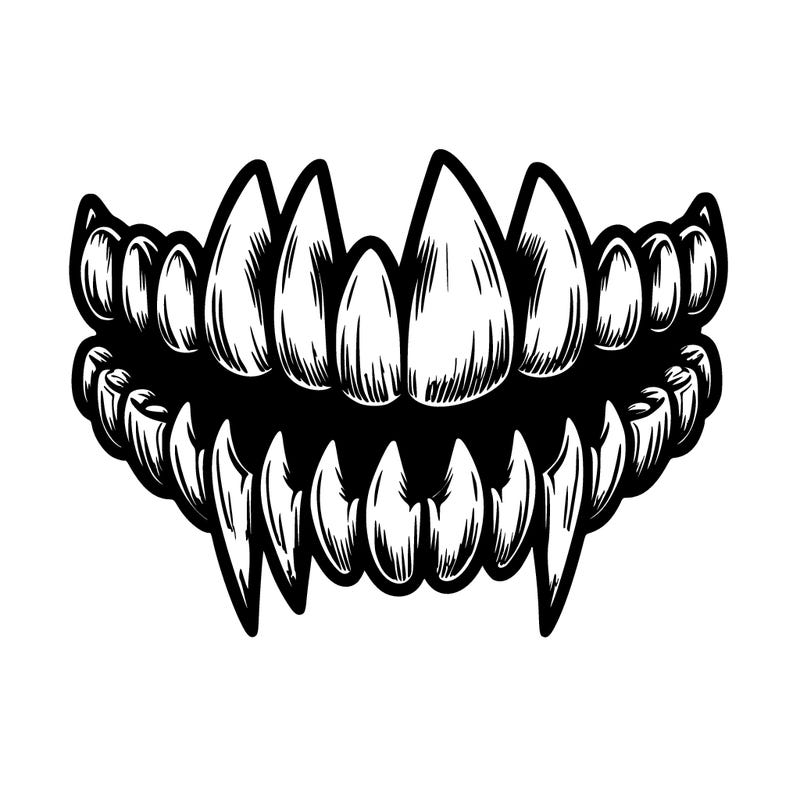 realistic sharp teeth