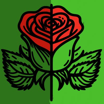 rose split down middle