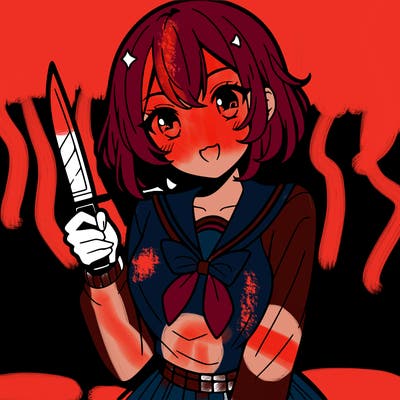 anime girl with a knife