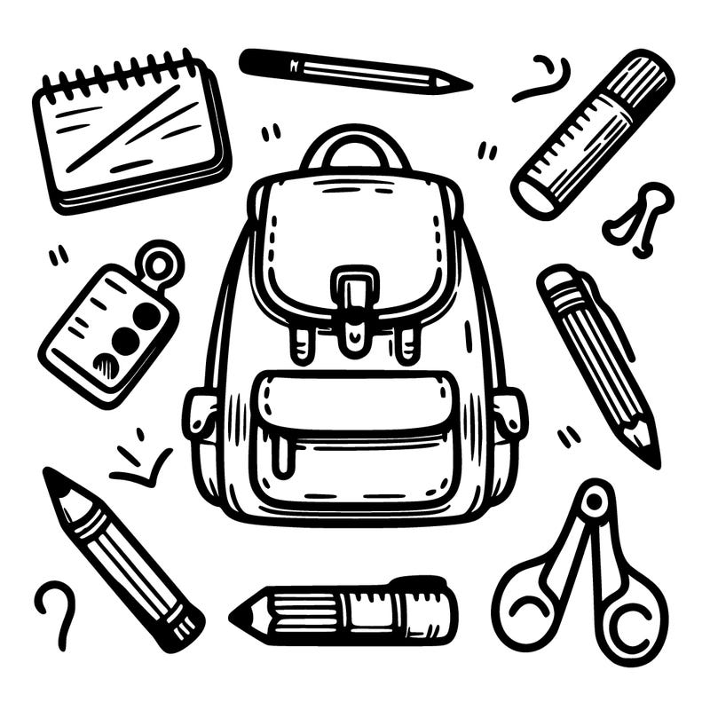 simple school bag drawing