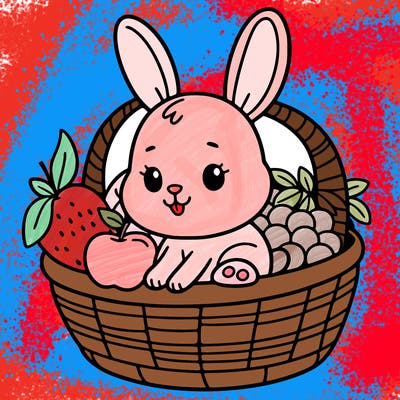 bunny in a fruit basket