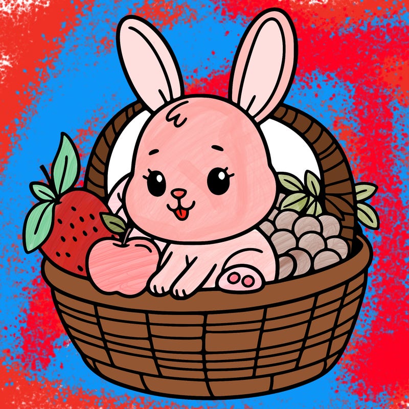 bunny in a fruit basket