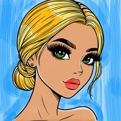 realistic girl with lashes