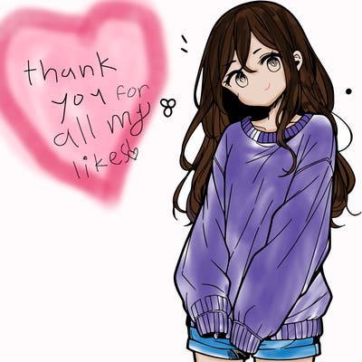 manga teen girl  in a sweater and baggy pants