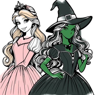 a realistic princess and a witch