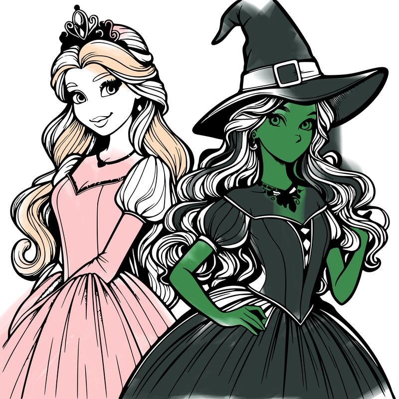 a realistic princess and a witch