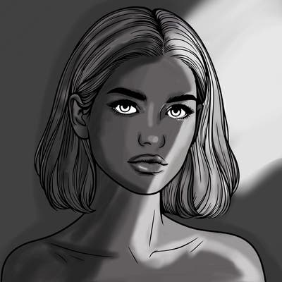 realistic portrait of woman