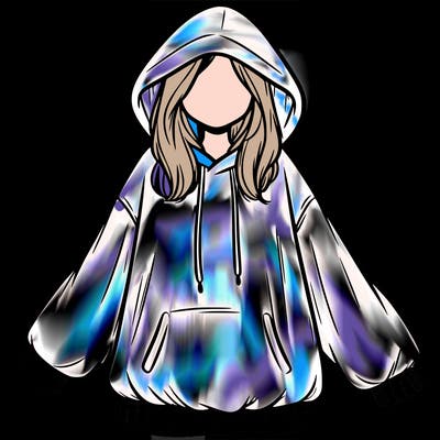 girl in oversized hoodie