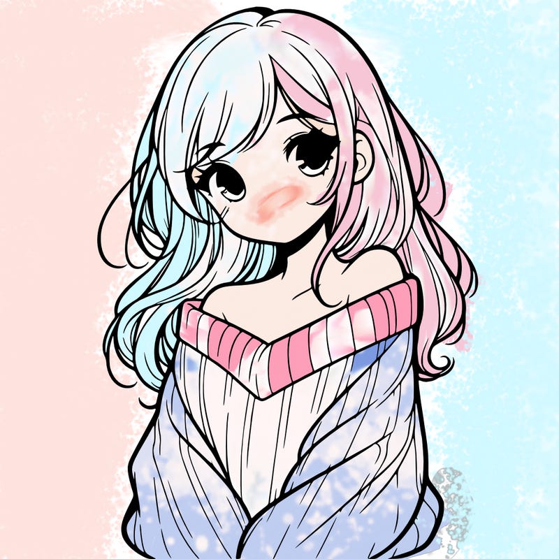 shy pretty girl wearing a sweater that is falling off one shoulder portrait