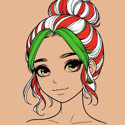 realistic pretty girl with hair in bun