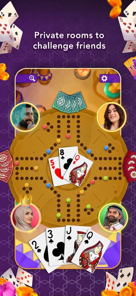 Jackaroo | جاكارو - Jackaroo mobile board game showing private rooms to challenge friends with four players