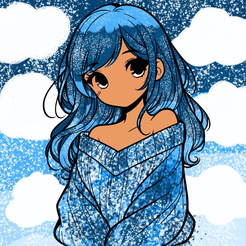 shy pretty girl wearing a sweater that is falling off one shoulder portrait