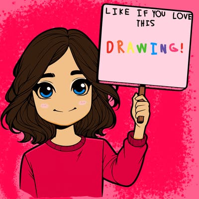 realistic girl holding up a sign