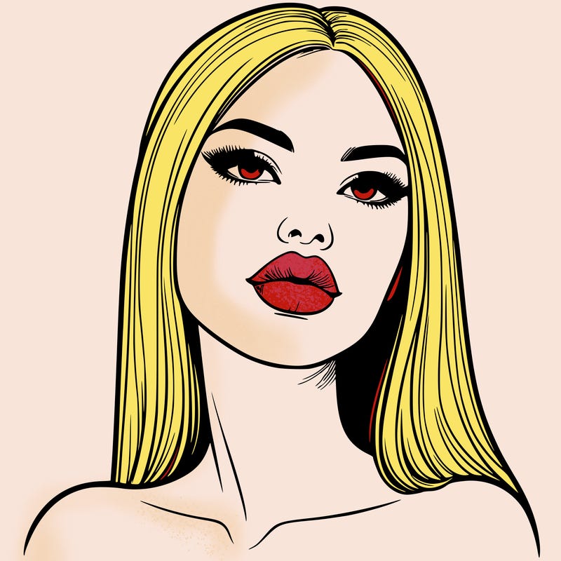realistic woman with full lips