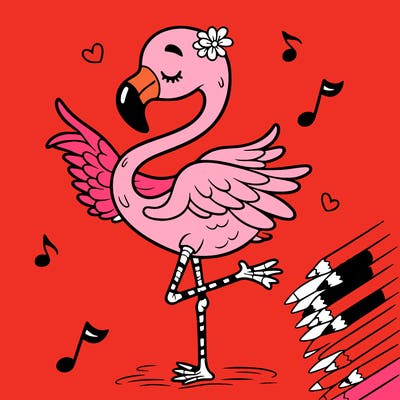 dancing flamingo