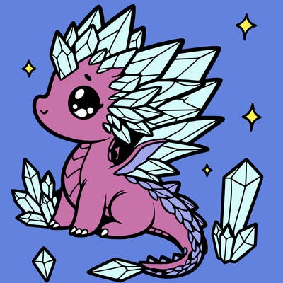 little cute crystal dragon