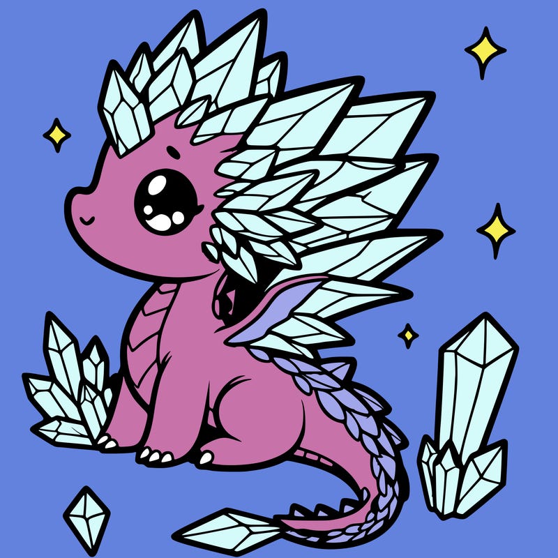 little cute crystal dragon