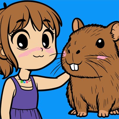 girl with a capybara