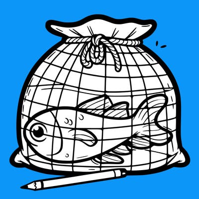 fish trapped in a bag