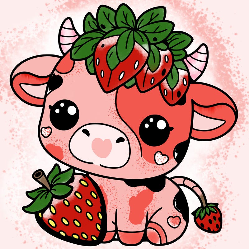 cute strawberry cow