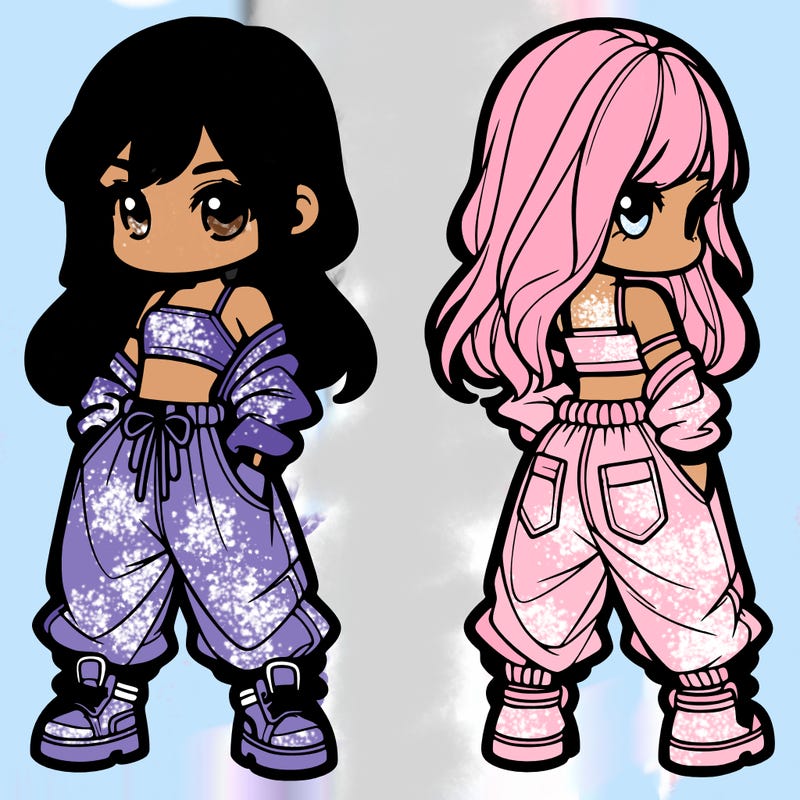 girl in crop top and baggy pants