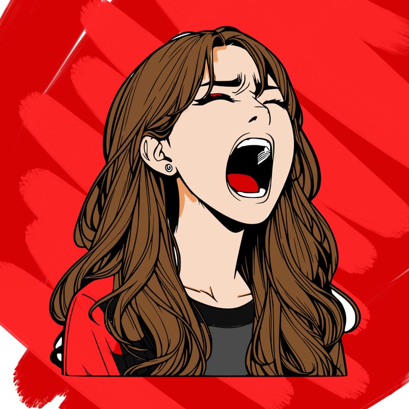 screaming realistic, girl