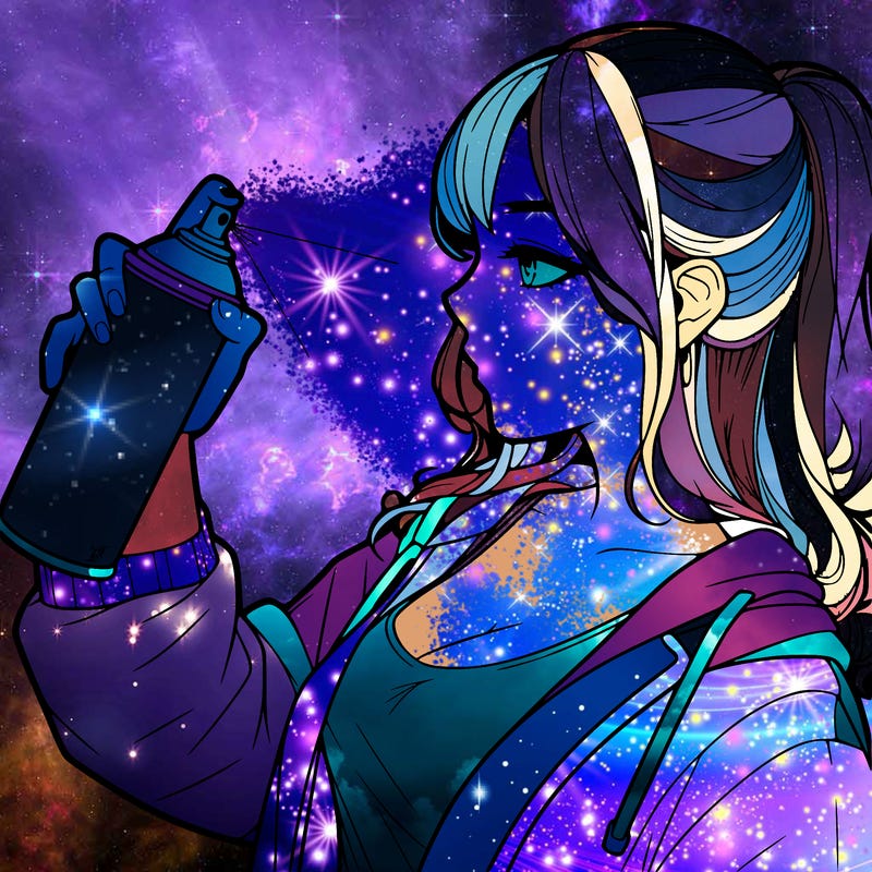 a realistic girl spray, painting