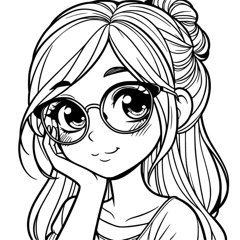 a beautiful girl with glasses