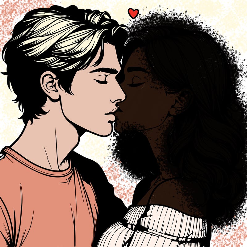 realistic couple kissing