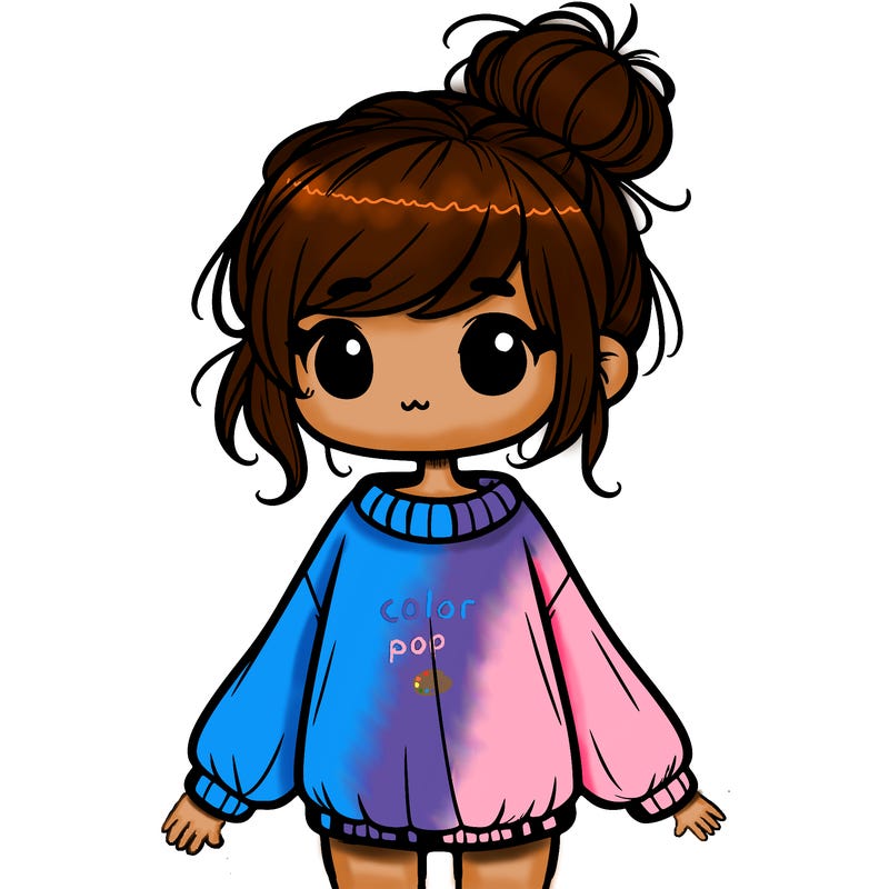 cute girl with baggy sweater and messy bun