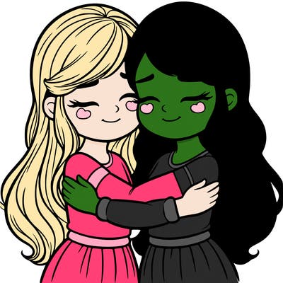 girls hugging together