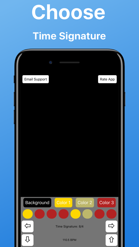 Light Metronome app time signature and beat pattern settings