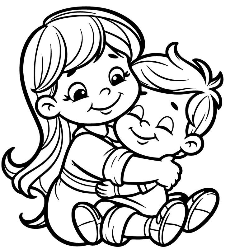 big sister hugging lil sis