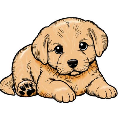 a cute realistic puppy