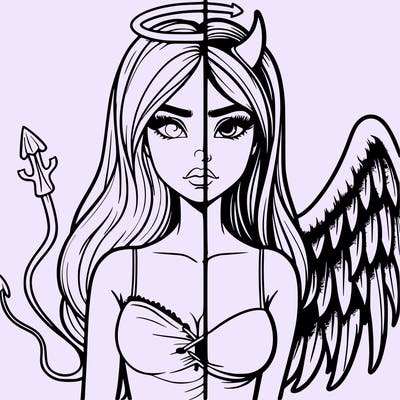 devil vs angel realistic girl