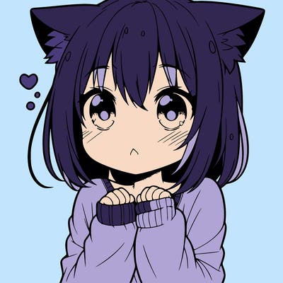 shy anime catgirl