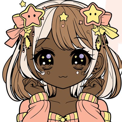 cute anime girl eith star accessories