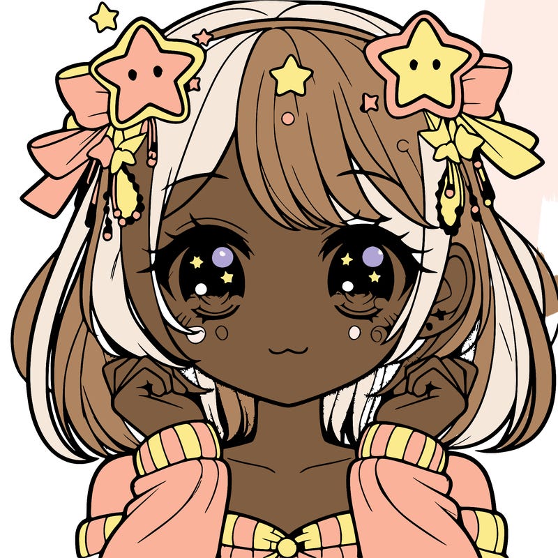 cute anime girl eith star accessories