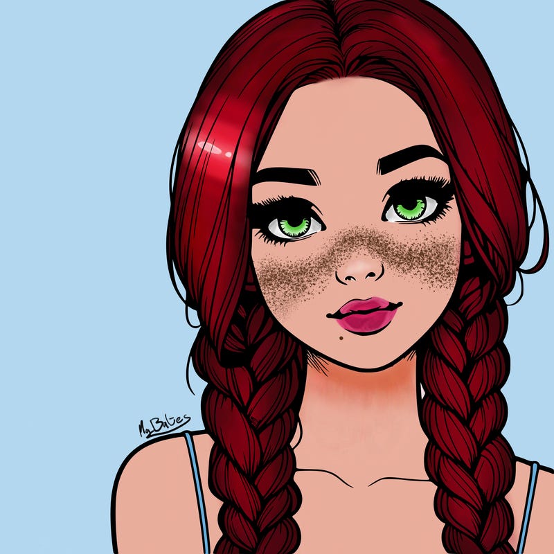 realistic girl with braids