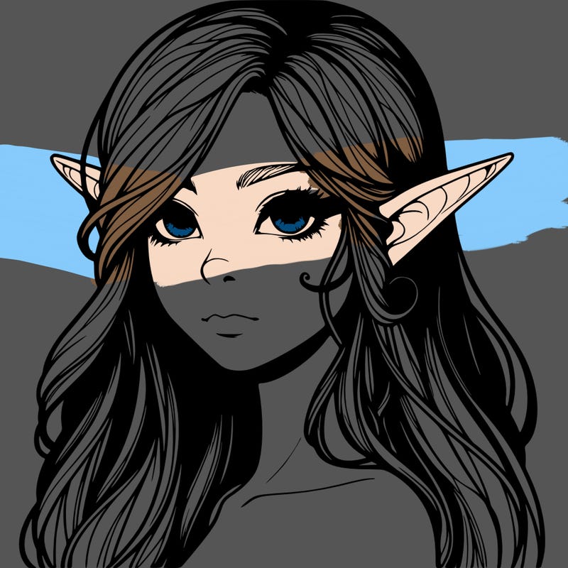 elf girl realistic dark fantasy