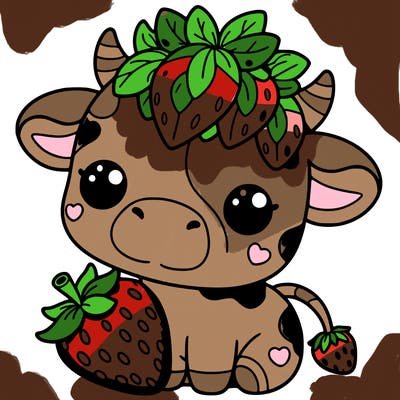 cute strawberry cow