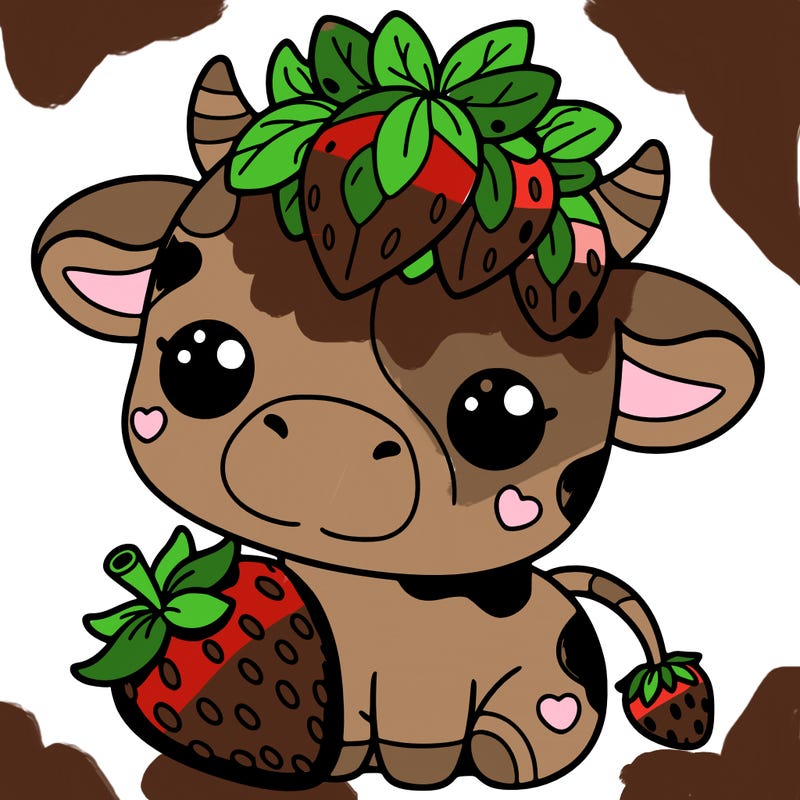 cute strawberry cow