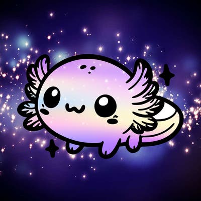 cute easy baby axolotl