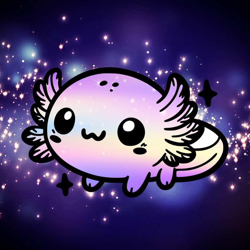 cute easy baby axolotl